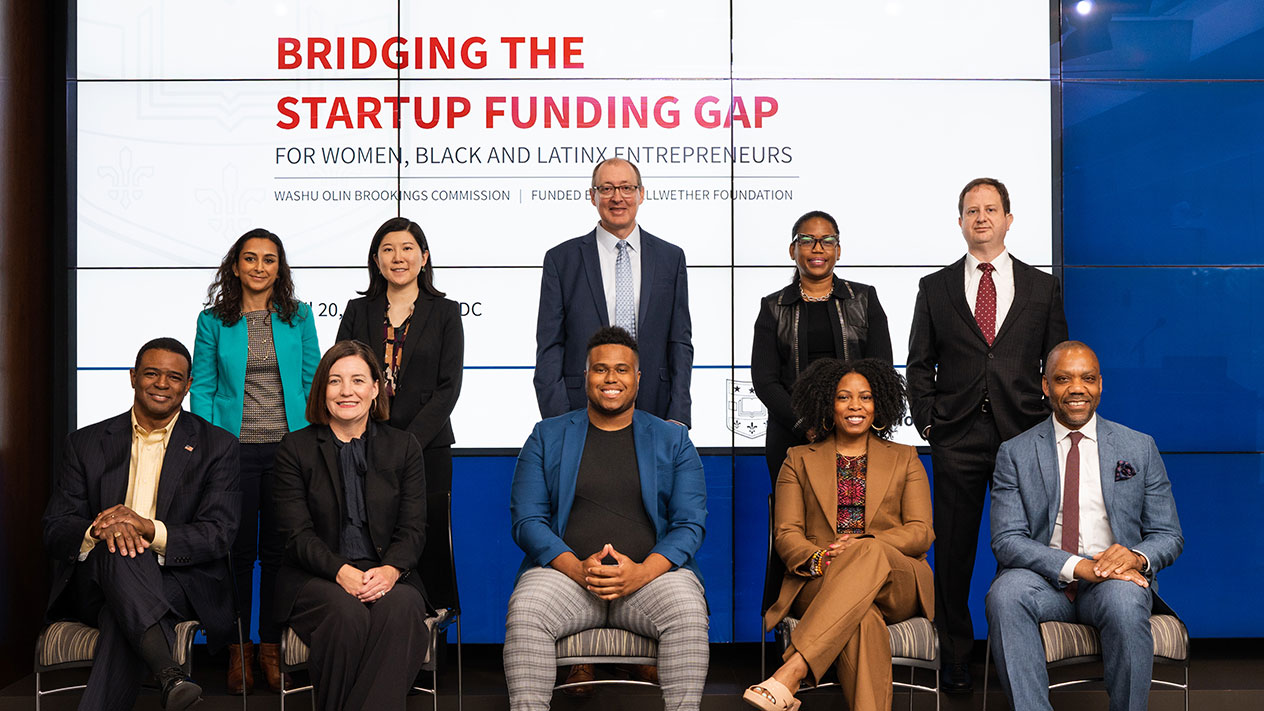 Startup funding commission members at Brookings Institution presentation