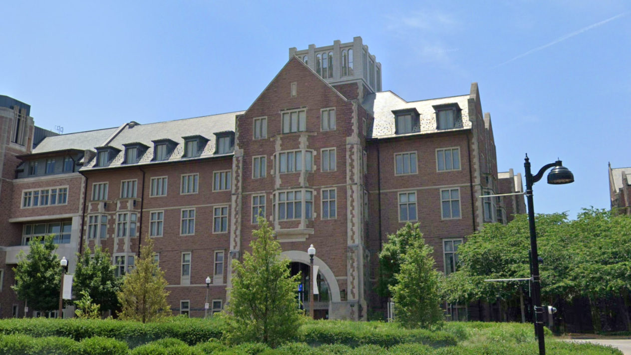 The front facade of the Knight Center