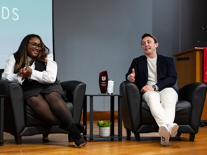 speakers at an Olin event