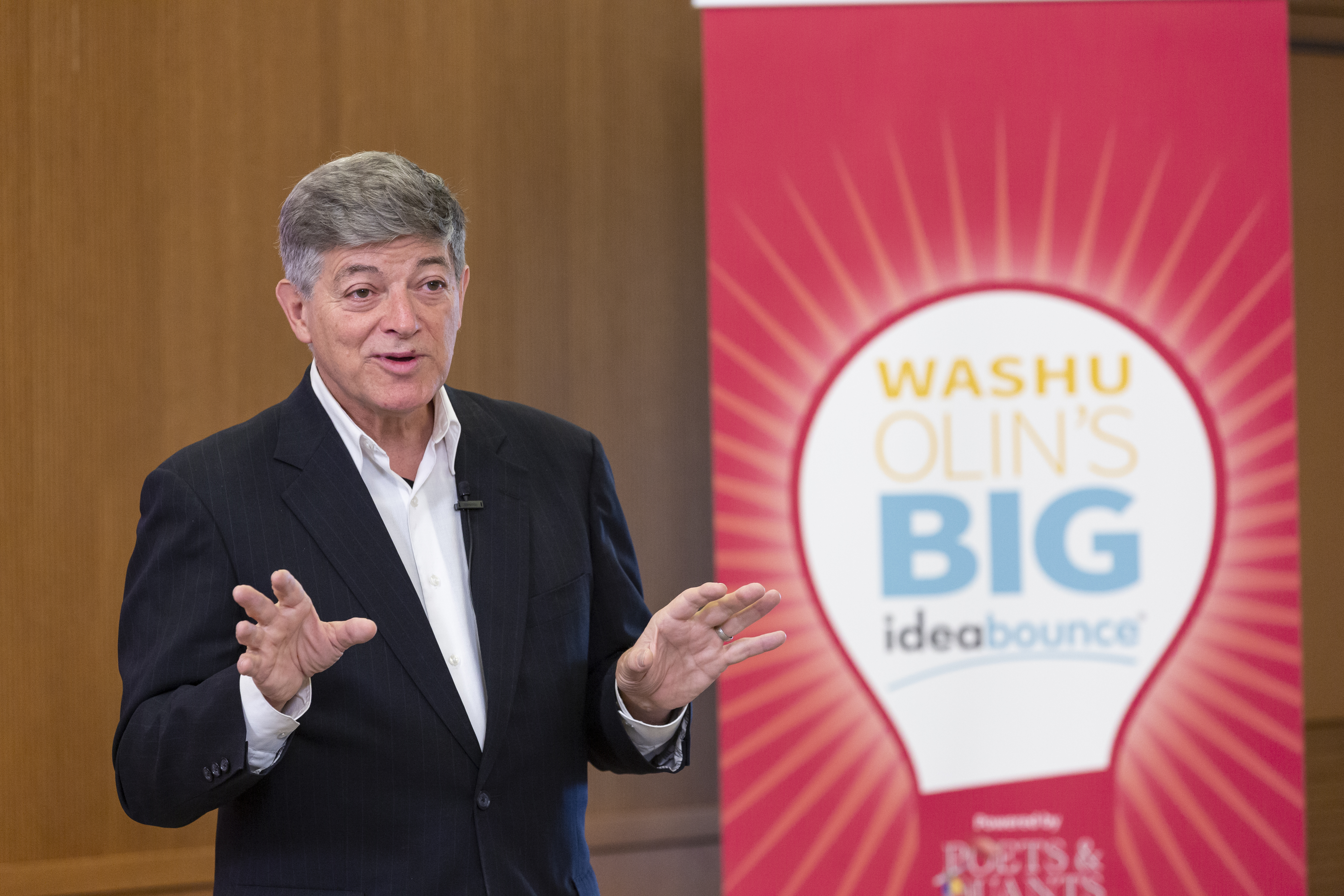 P&Q’s John Byrne speaks at WashU Olin’s BIG IdeaBounce presented by Poets & Quants.
