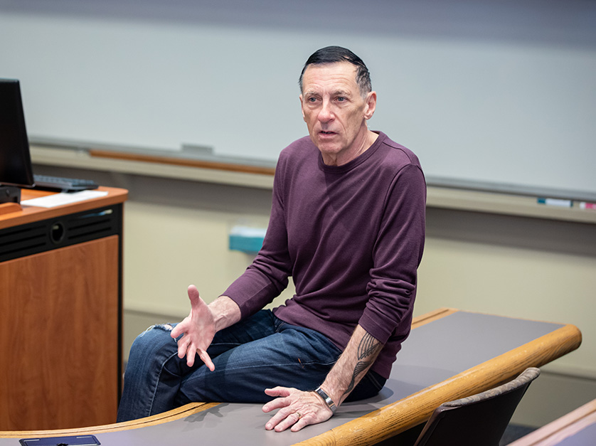 Professor Glenn MacDonald in classroom