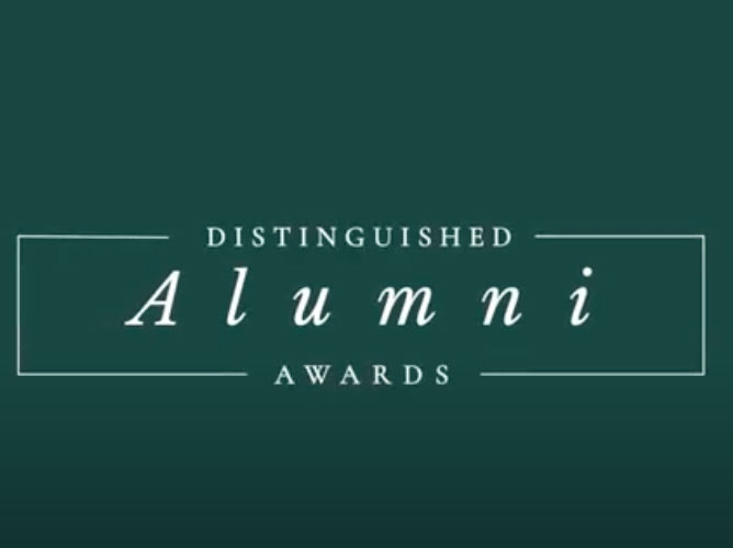 Screenshot of Distinguished Alumni Award video
