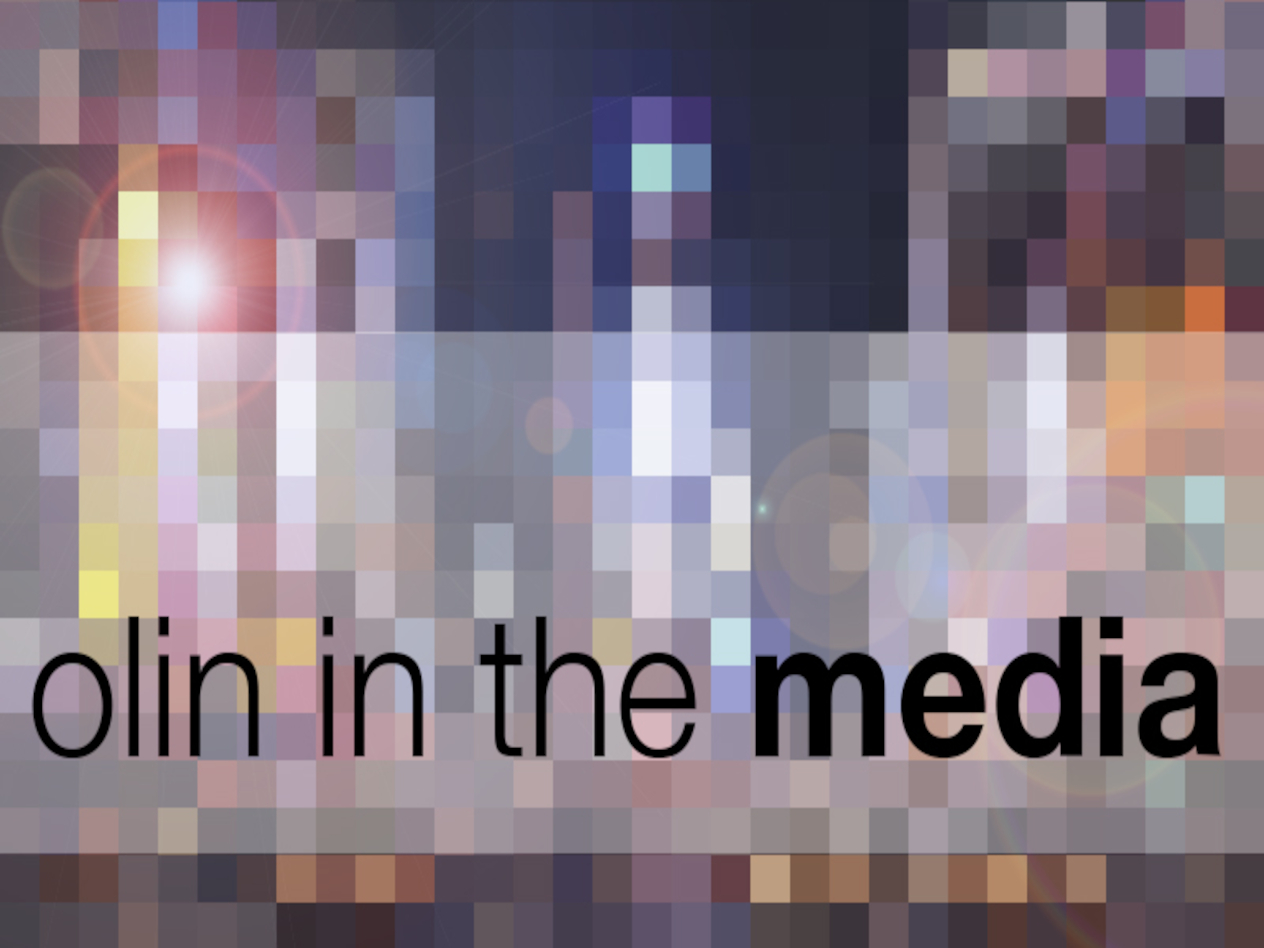 "Olin In The Media" graphic