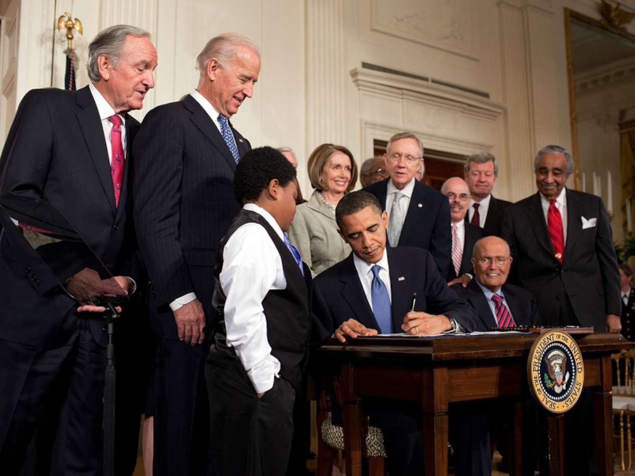 President Obama signs the Patient Protection and Affordable Care Act on March 23, 2010. (Official White House Photo by Pete Souza)