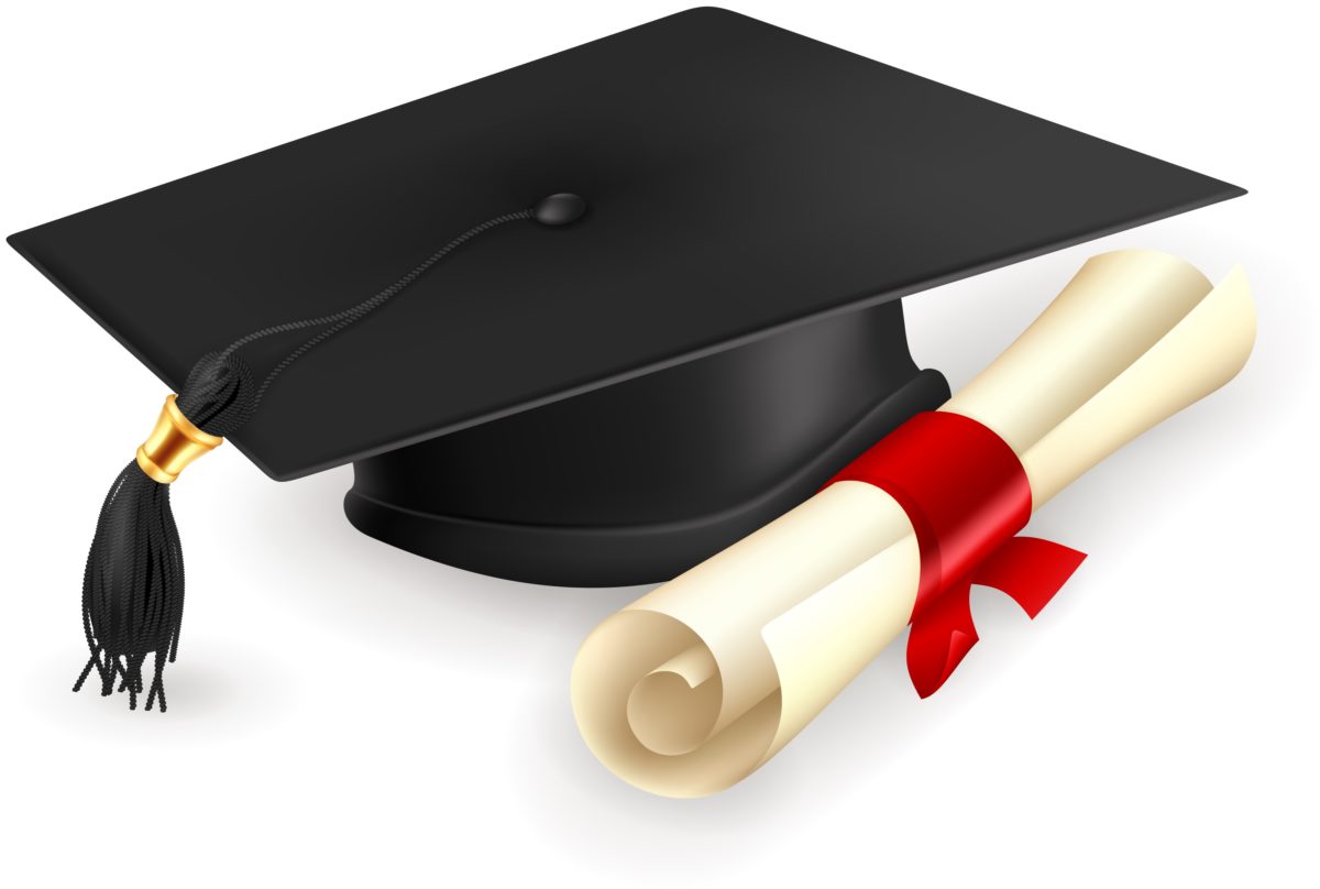 Image of diploma and graduation cap