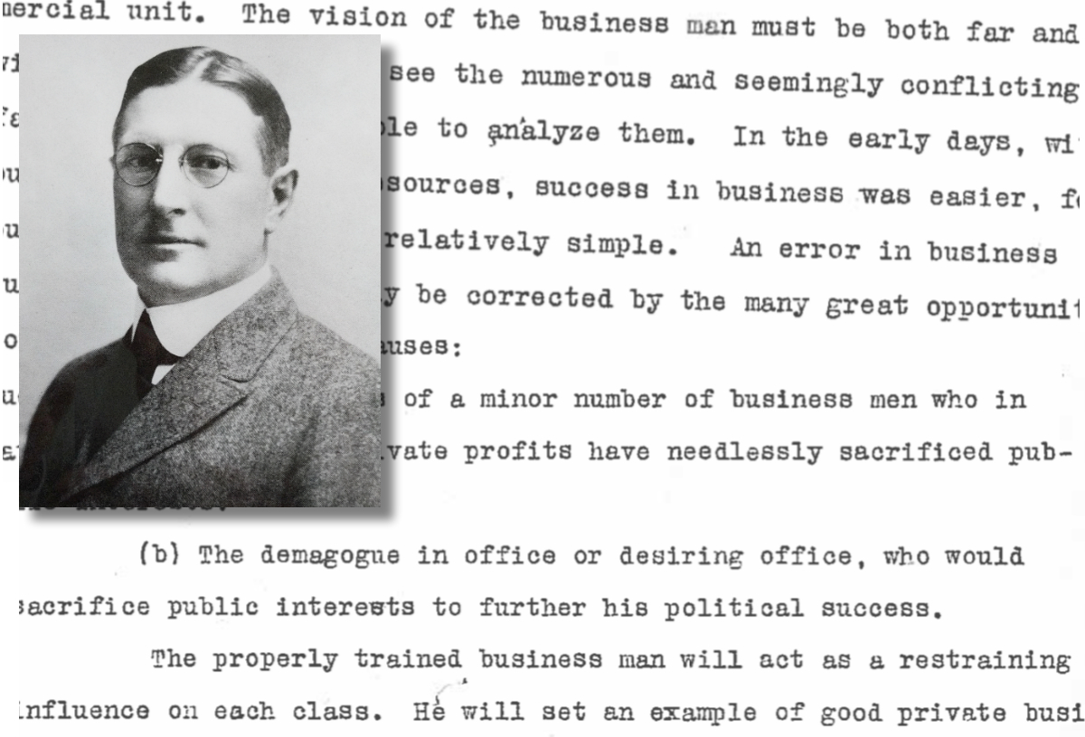 William F. Gephart with screenshots from his 1914 memo.
