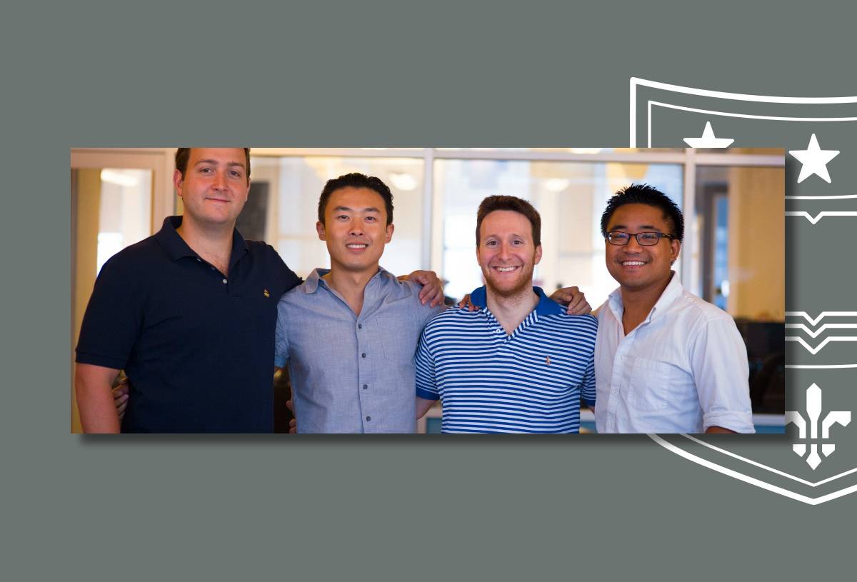 Schoology founders: Bill Kindle along with WashU alums Ryan Hwang, Jeremy Friedman and Timothy Trinidad — who developed the social networking site that helps keep kids focused on their studies.