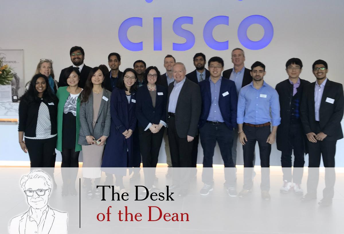 Olin MBA students visit Cisco in Silicon Valley in October 2019, thanks to the help of alumni in the company and relationships forged through the Weston Career Center.