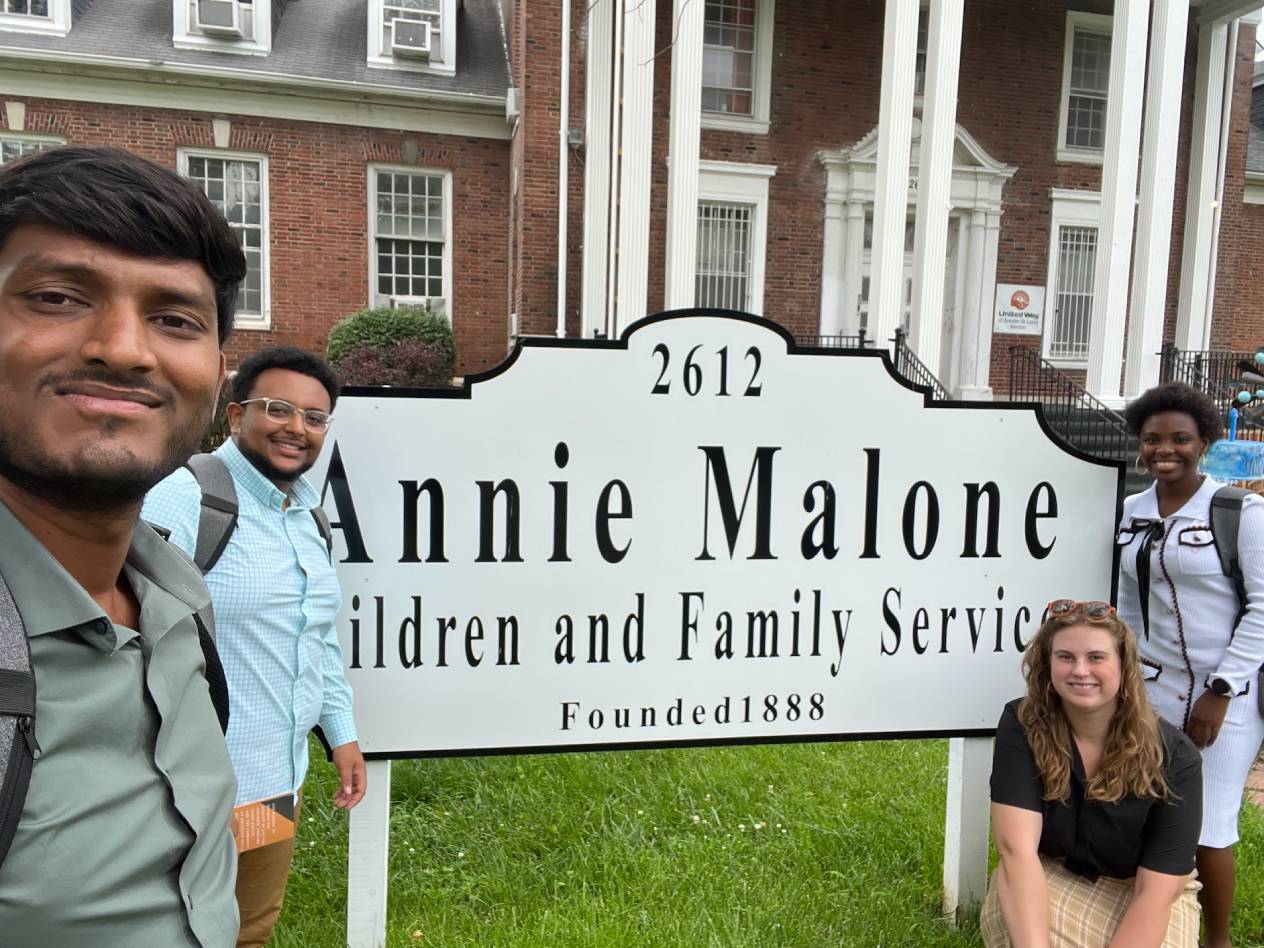 Vishnu Manche, Yabsira Ayele, Emily Palm and Precious Popoola helped the nonprofit Annie Malone.