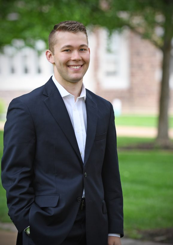 Nick Annin plans to pursue a Masters in Finance at Olin after earning his undergrad degree. Majors: Environmental policy and writing in Arts & Sciences. 