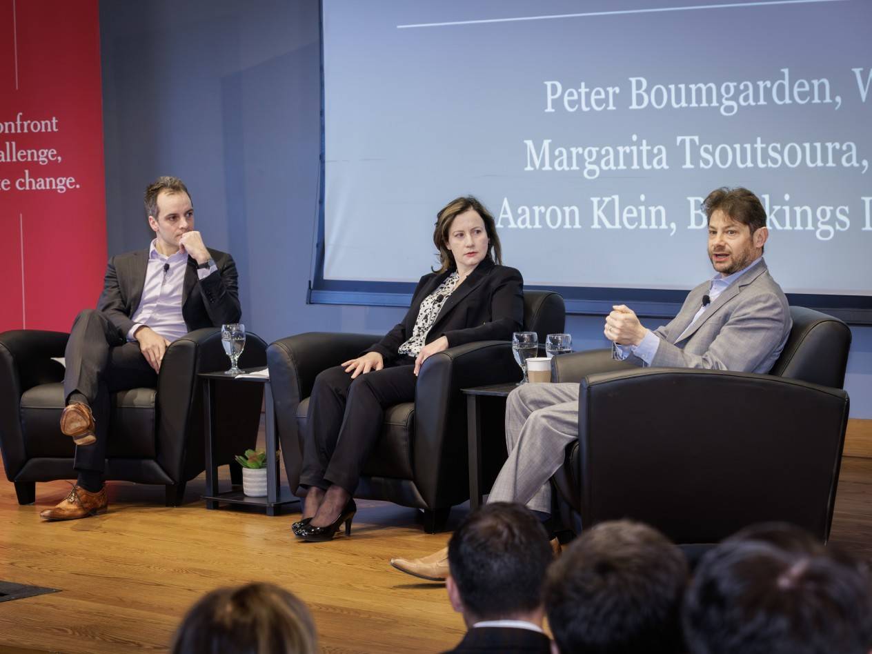 Peter Boumgarden, Margarita Tsoutsoura and Aaron Klein on stage kicking off the first session.