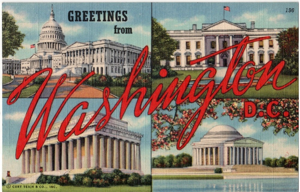 Greetings from DC postcard