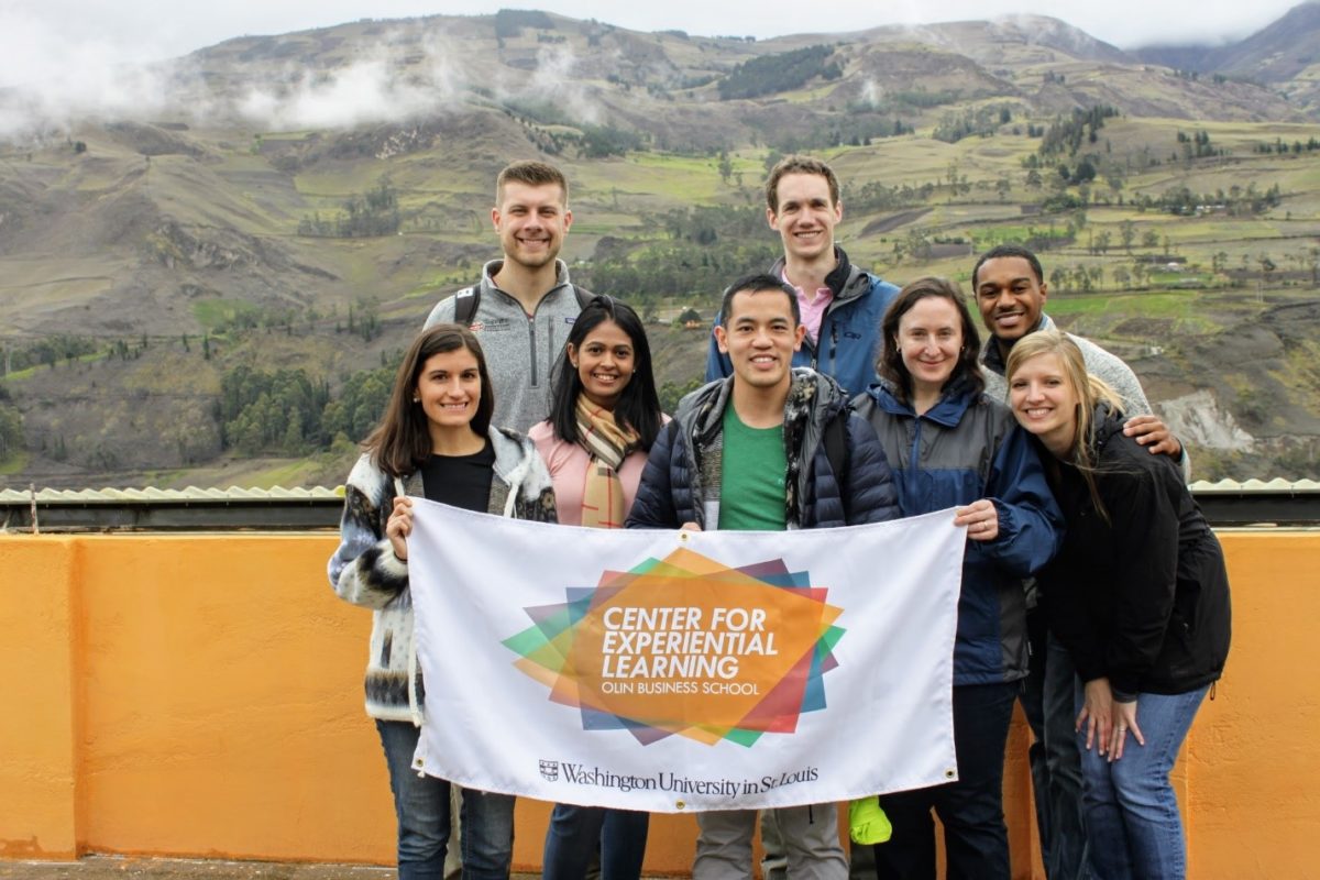 Olin CEL team working on the ground in Alausi, Ecuador for the Maria Lida Foundation. Shannon is on the left, front row.