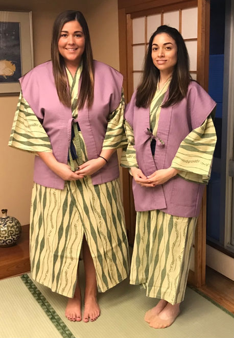 Paulina Owens and Beverly Pagone at the Ryokan, a traditional Japanese hotel.