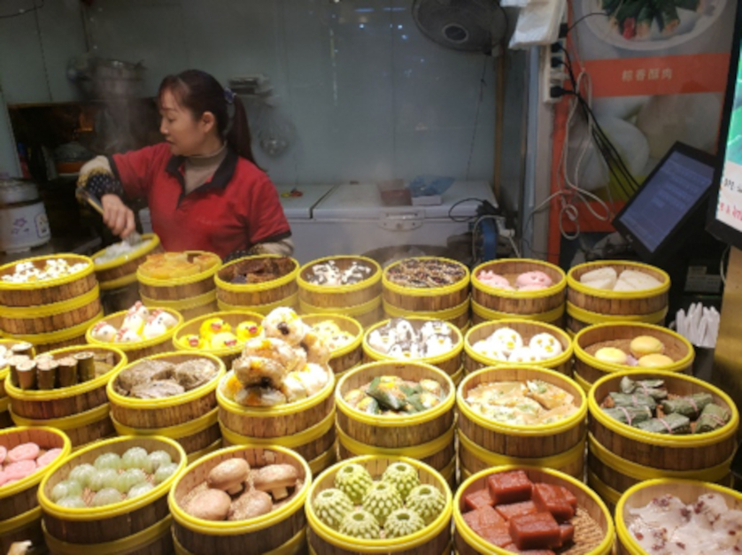 A variety of dumplings, Tianzifang Area, Shanghai, China