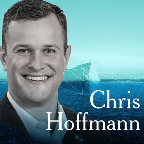 Chris Hoffmann headshot against On Principle branded background
